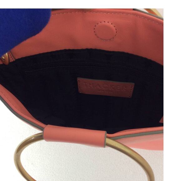Thacker Salmon Leather Crossbody Clutch Handbag - Picture 4 of 4